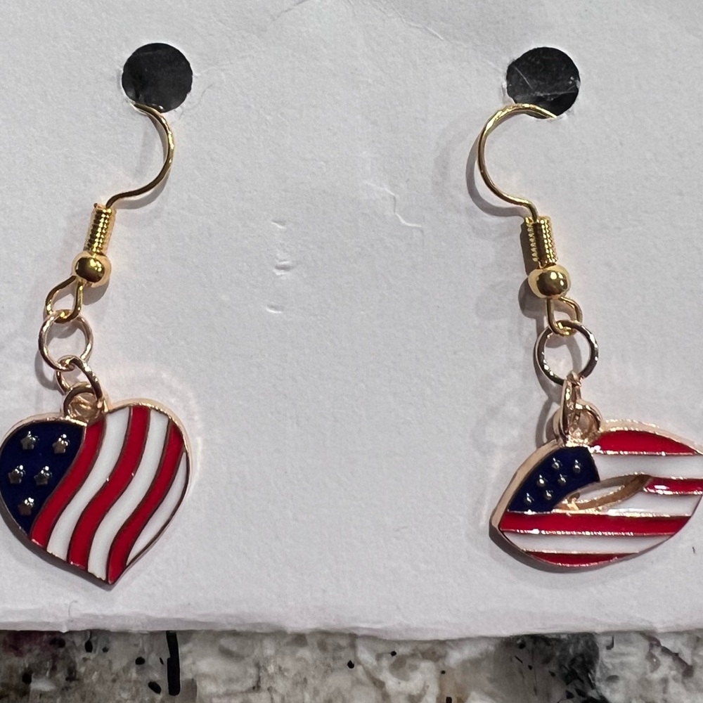 Patriotic Heart Earrings